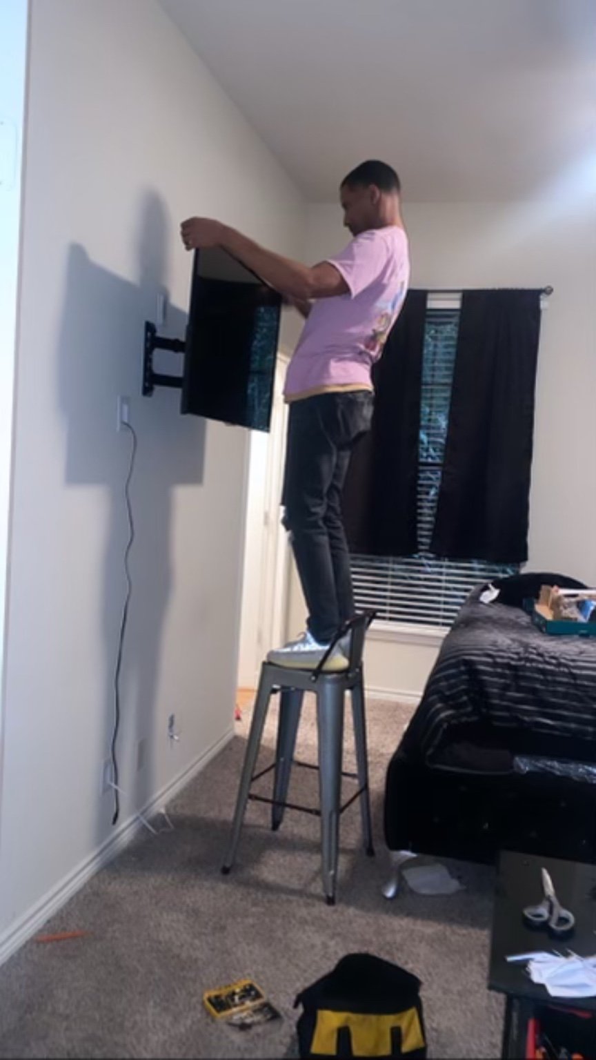 Articulating mount install — in progress